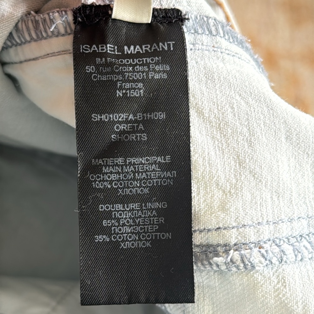Isabel Marant Oreta Denim High Rise 100% Cotton Button Fly Shorts Size 40 (US30) - Picture 7 of 14